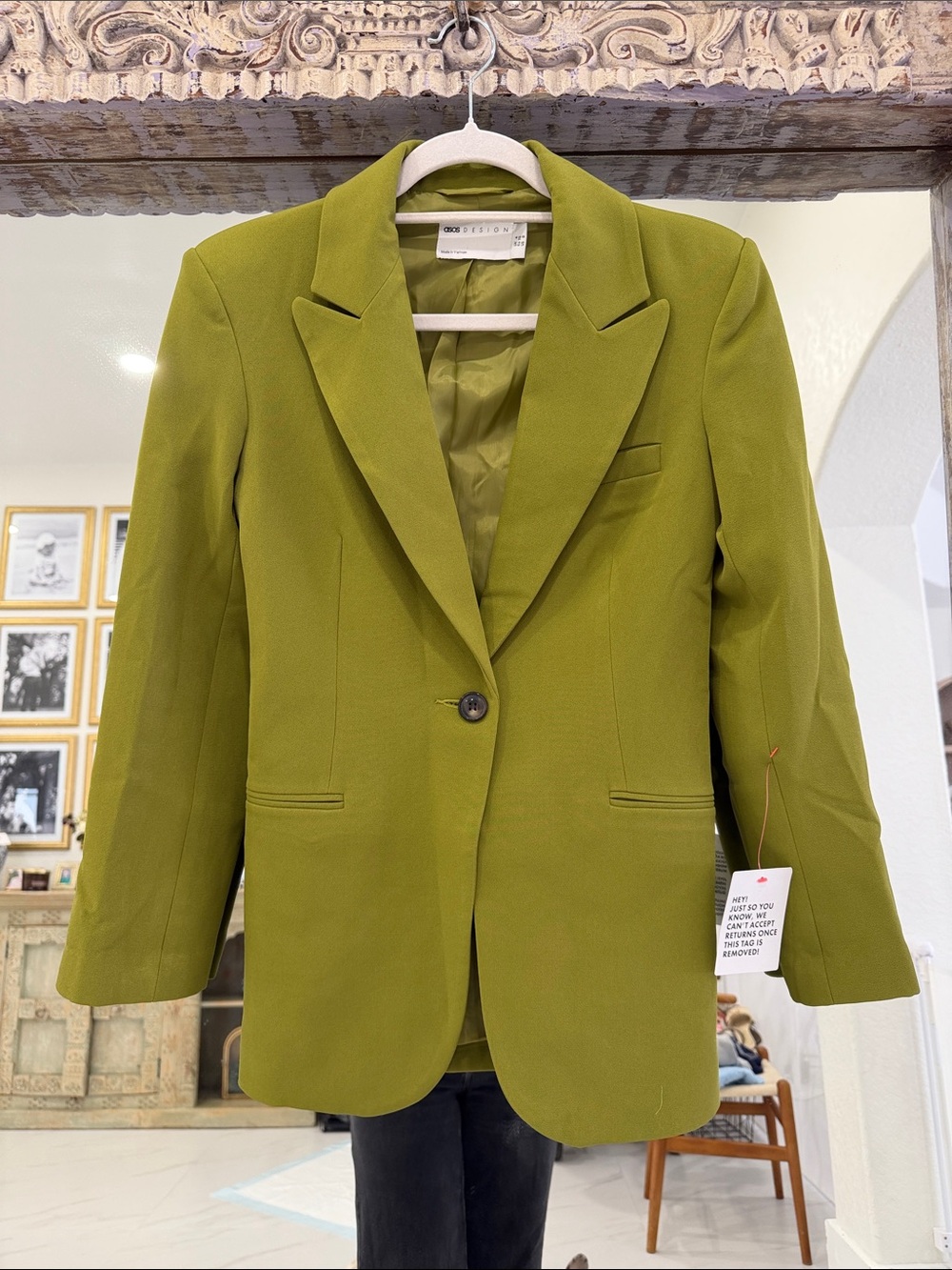 NWT ASOS Design Olive Green Single-Button Blazer